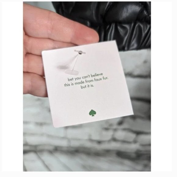 kate spade hooded mixed media black quilts jacket coat size xs small nwt - Picture 11 of 11